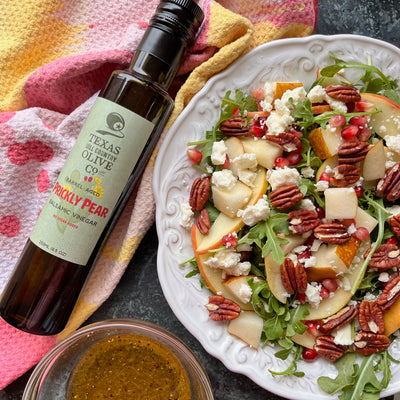 Pomegranate & Pear Salad with Prickly Pear Dressing