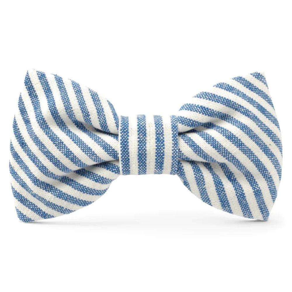 Lake Blue Stripe Bow Tie