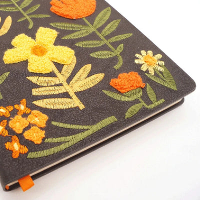 Chunky Flowers Embroidered Hardcover Notebook