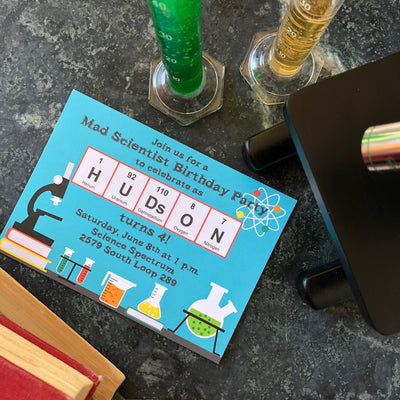 Mad Scientist Party Custom Invitations