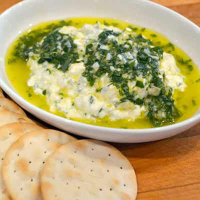 Lemony Goat Cheese &amp; Basil Dip