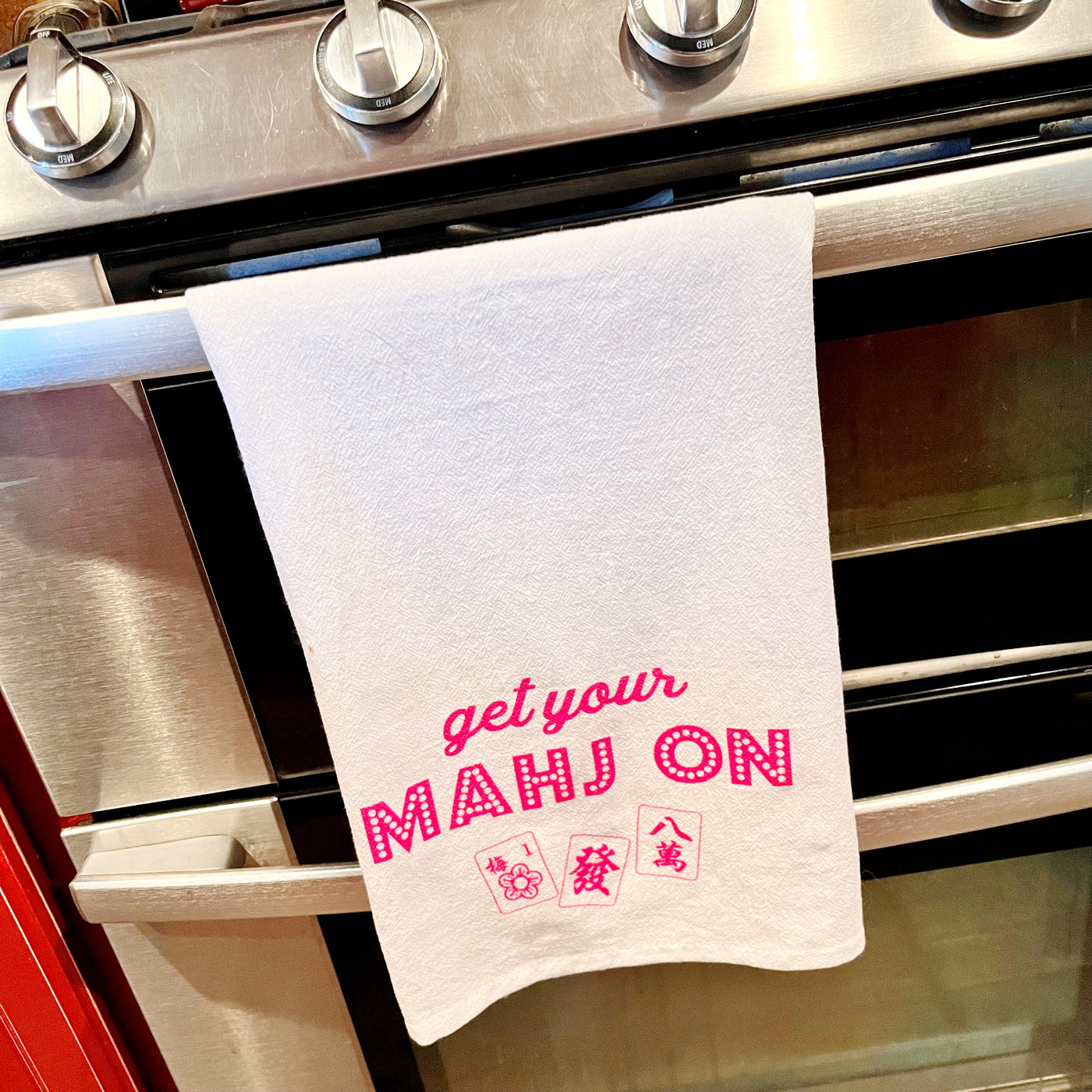 Get Your Mahj On Flour Sack Towel