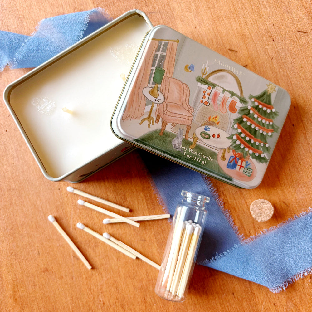 Persimmon & Chestnut Candle Tin w/Mini Matches