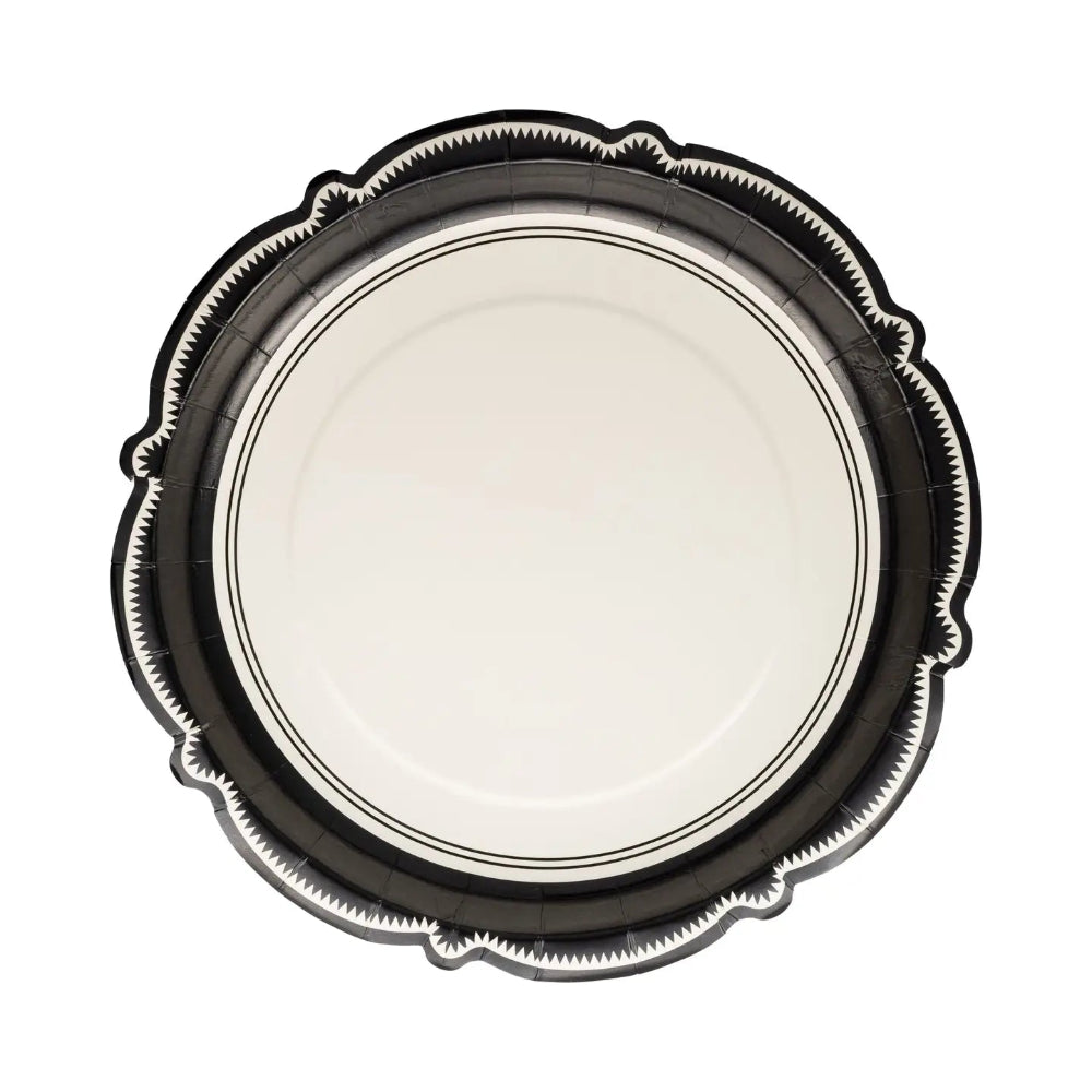 Black Bracket Edge Paper Plate
