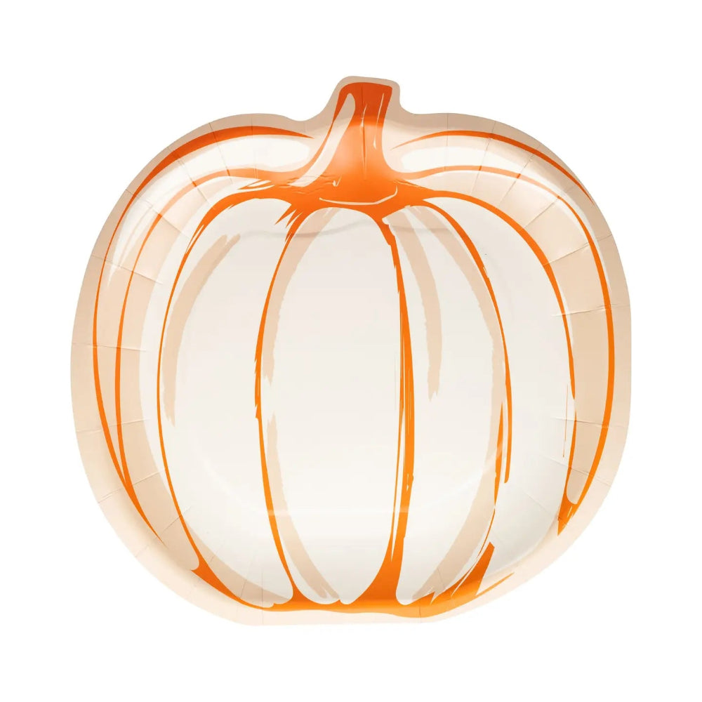 Falloween Pumpkin Paper Plate