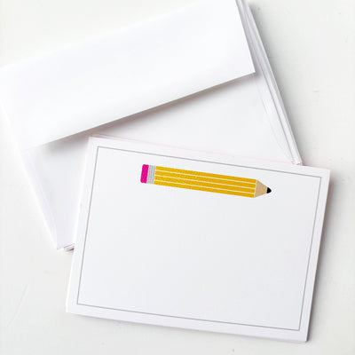 Pencil Stationery A6 Flat Card Set