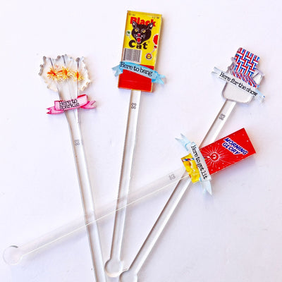 Here Four It Fireworks Acrylic Drink Stirrers