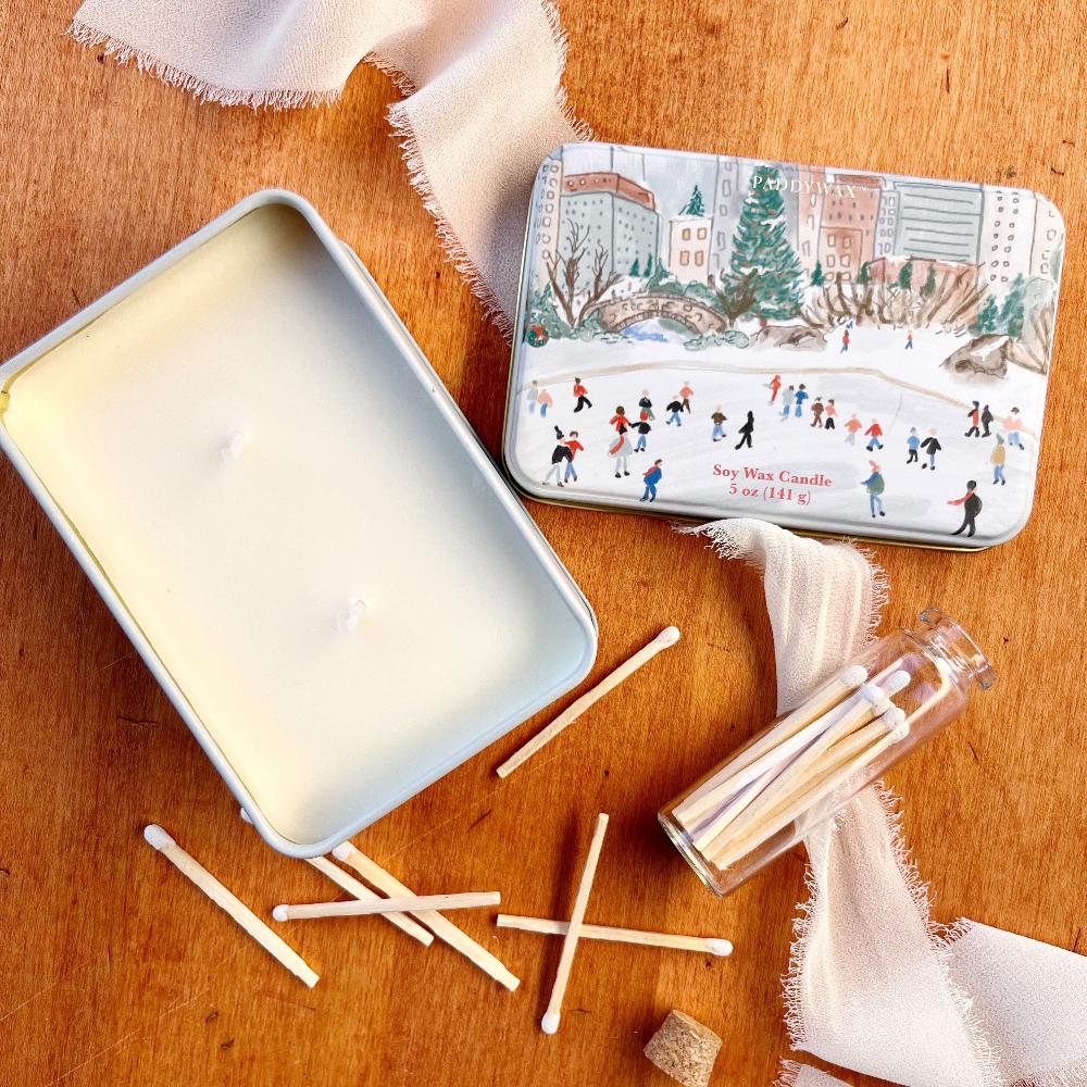 Mistletoe & Mint Candle Tin w/Mini Matches