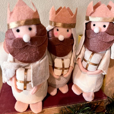 7" Neutral Felt Nativity Set