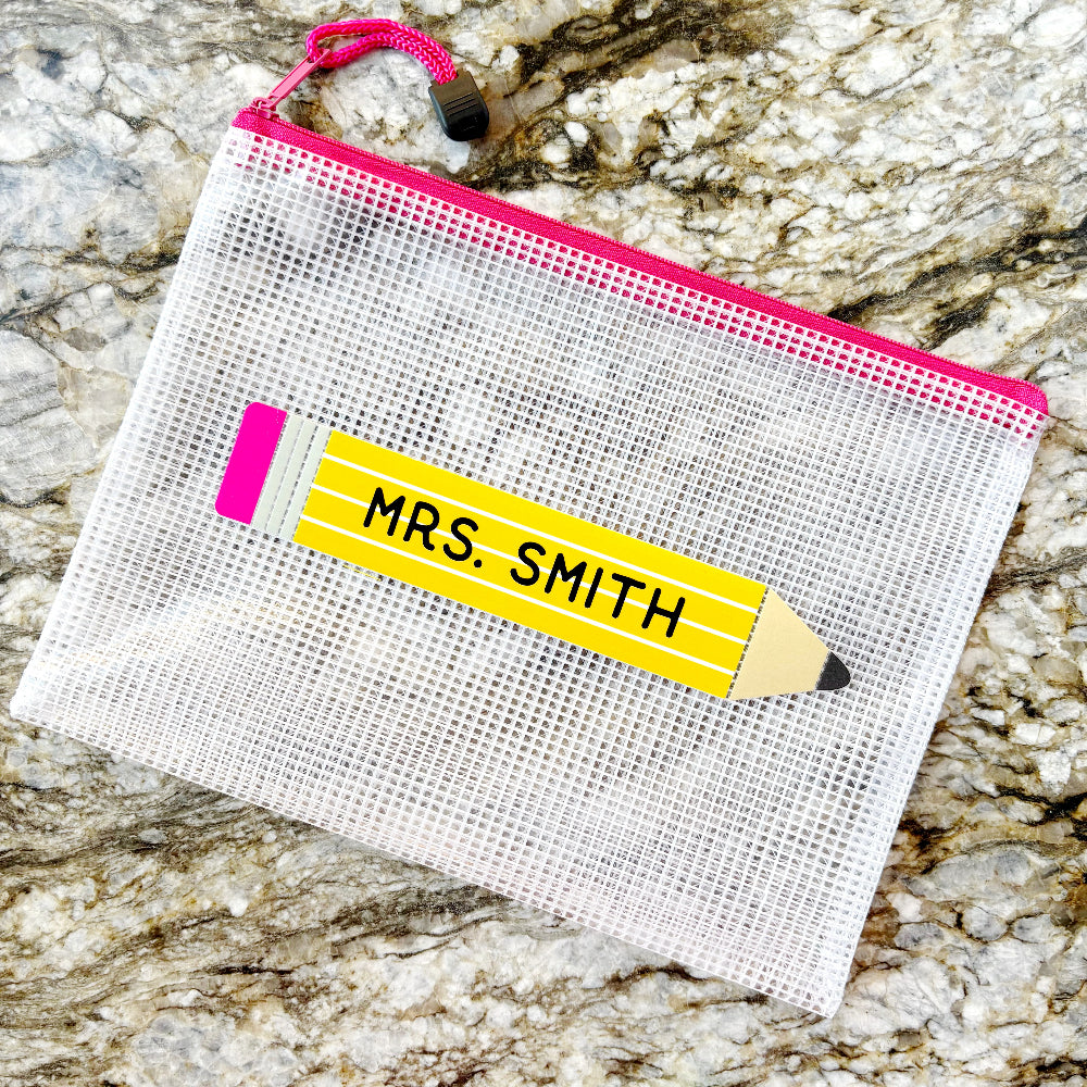 Personalized Teacher Mesh Pouch