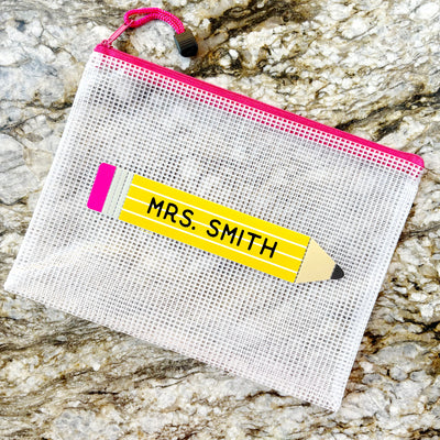 Personalized Teacher Mesh Pouch