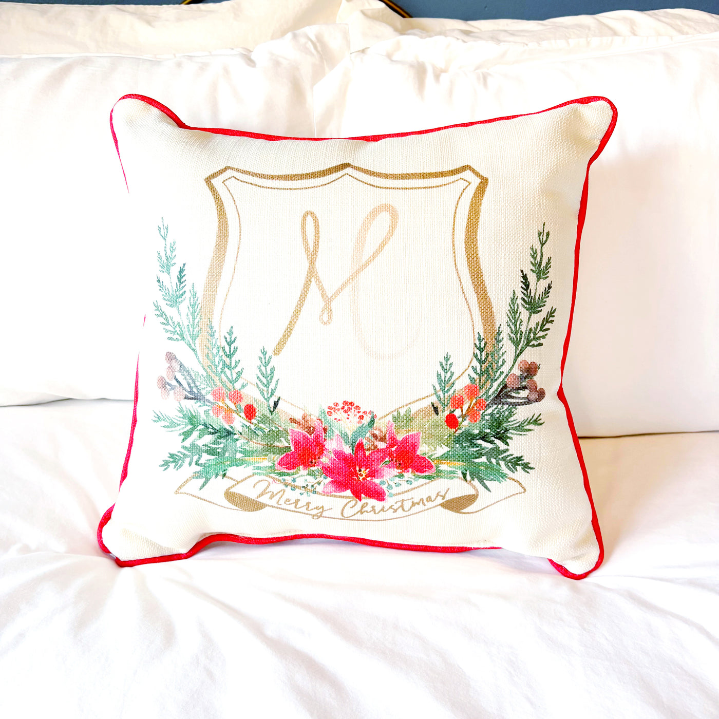 Holiday Personalized Initial Pillow