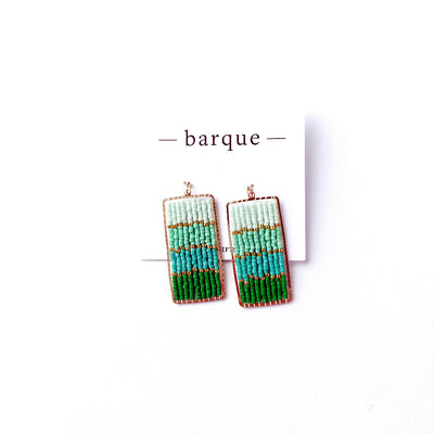 Beaded Rectangle Drop Earrings