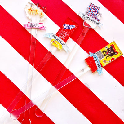 Here Four It Fireworks Acrylic Drink Stirrers