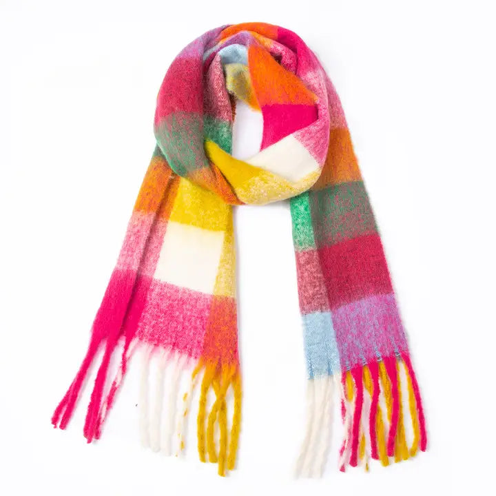 Bright Lights Chunky Plaid Scarf