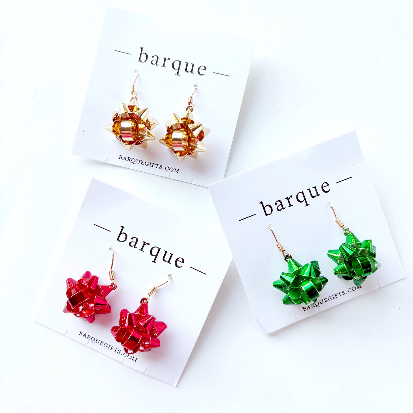 Holiday Gift Ribbon Earrings