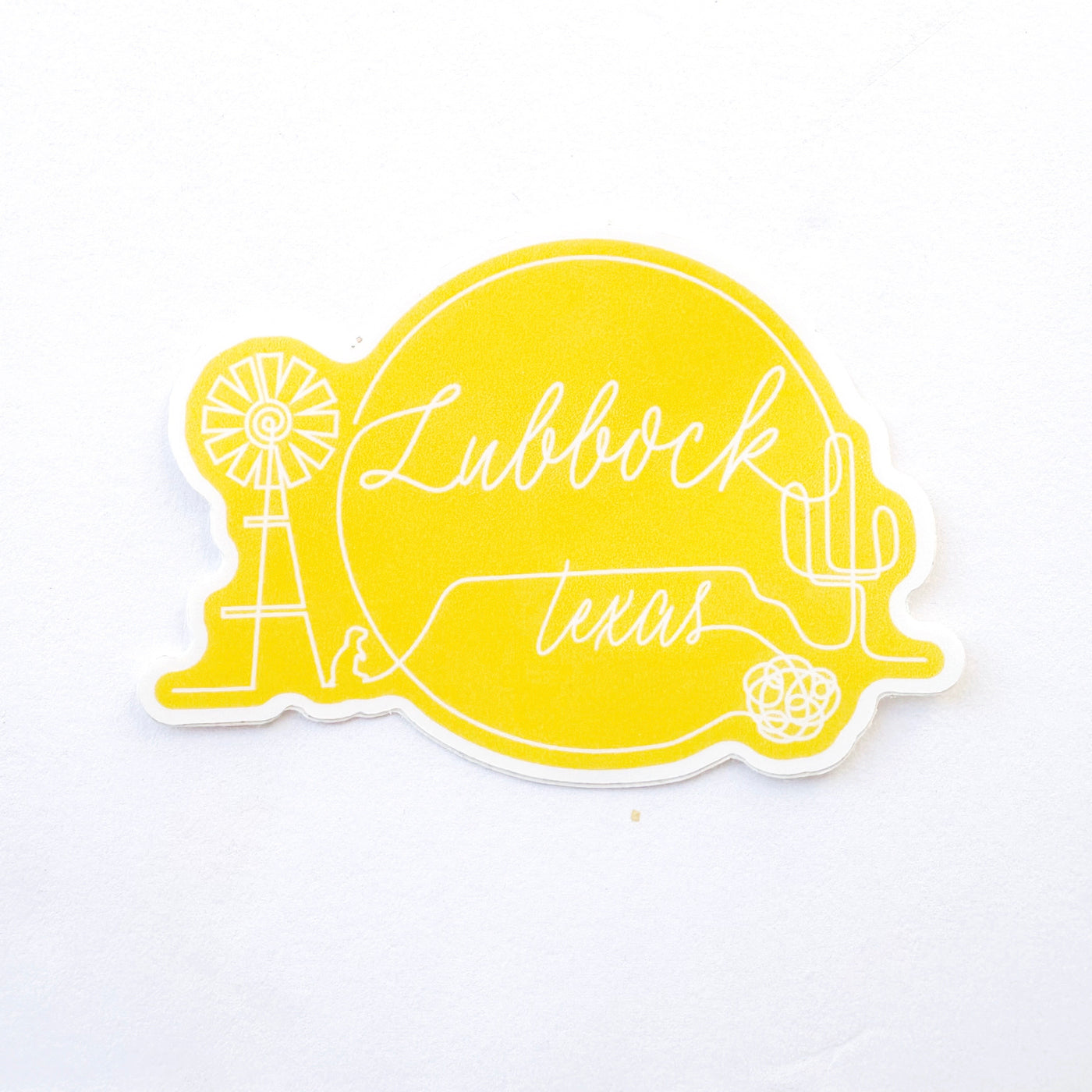 Lubbock Outline Waterproof Sticker