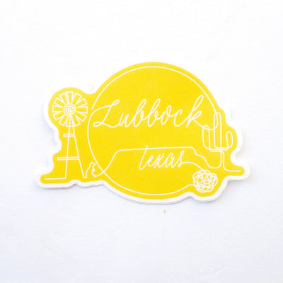 Lubbock Outline Waterproof Sticker