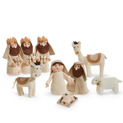 7" Neutral Felt Nativity Set