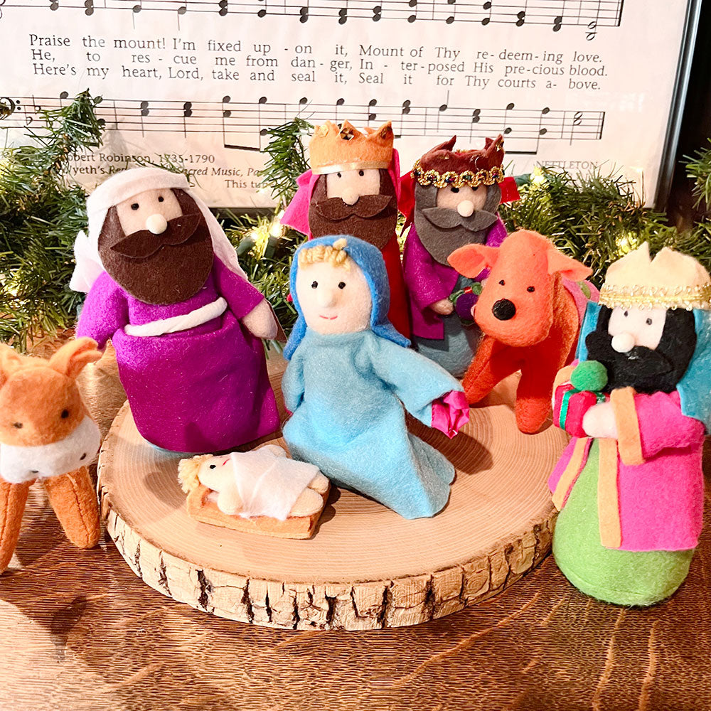 6" Colorful Felt Nativity Set