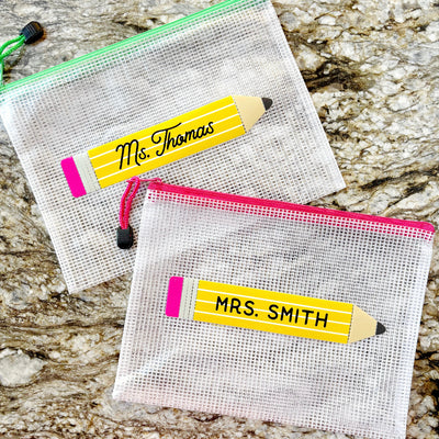 Personalized Teacher Mesh Pouch