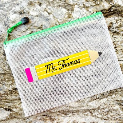 Personalized Teacher Mesh Pouch