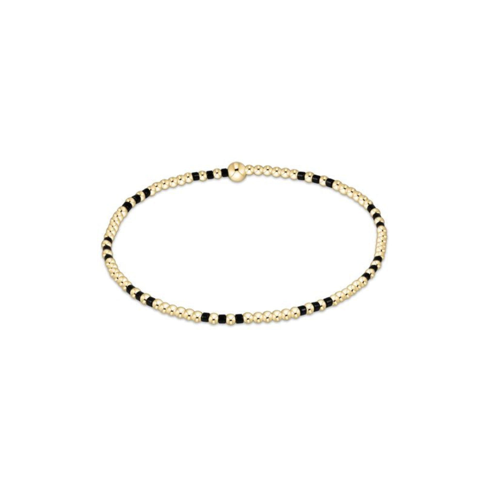 Gameday Hope Joy Pattern 2mm Bead Bracelet - Onyx