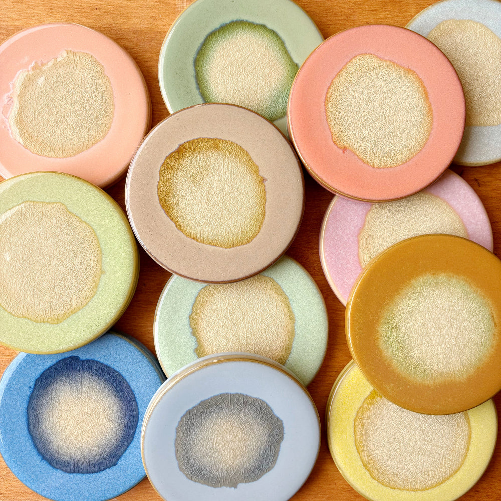 Stoneware Coaster Reactive Glaze