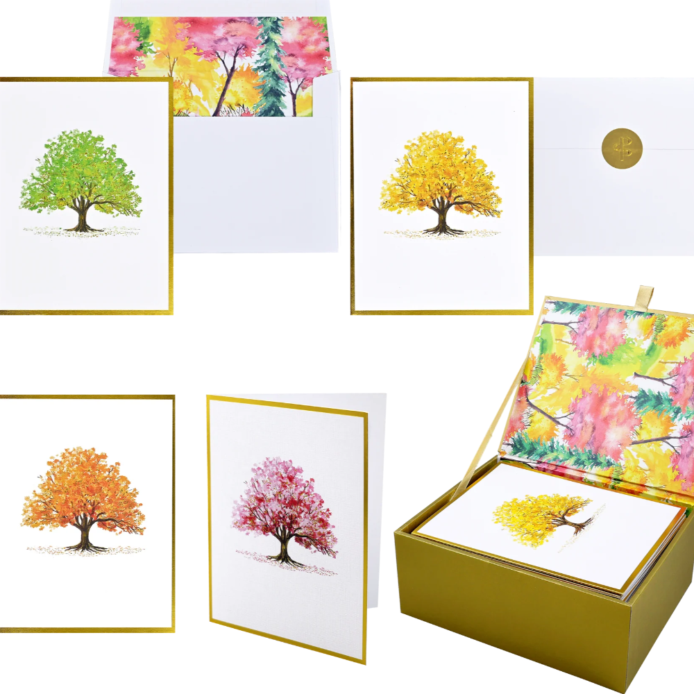 Watercolor Trees Premium Note Cards