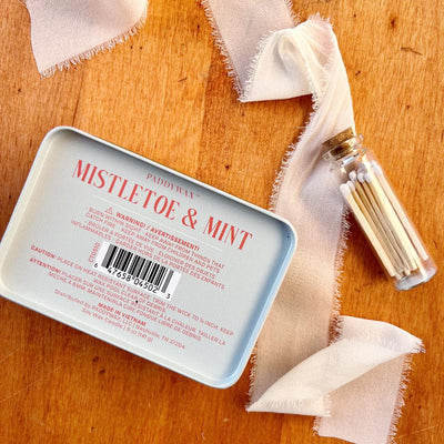 Mistletoe & Mint Candle Tin w/Mini Matches