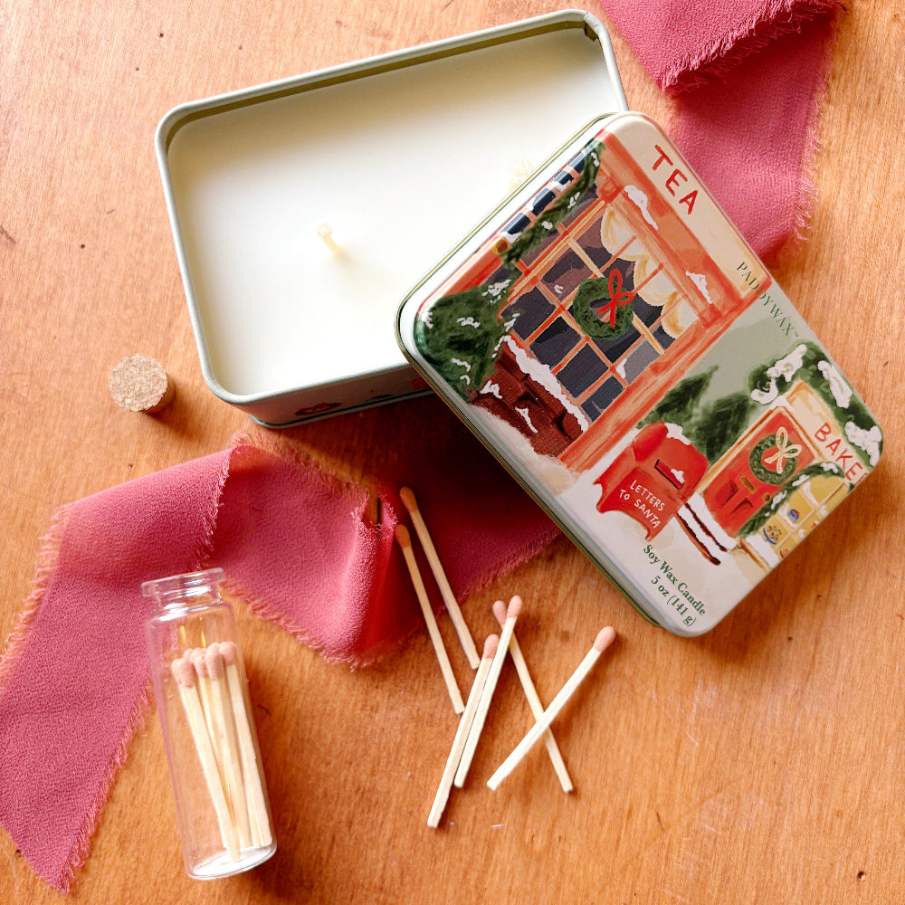 Sweet Orange & Fir Candle Tin w/Mini Matches