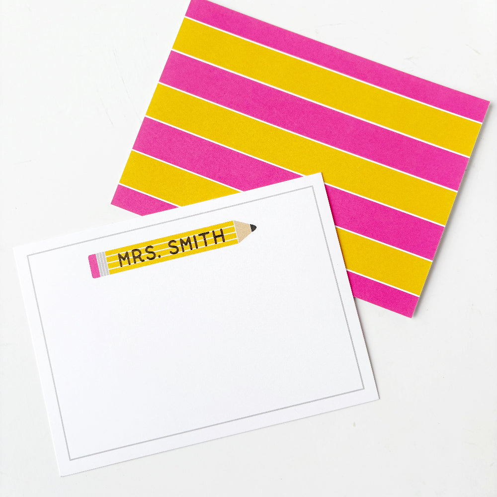 Pencil Stationery A6 Flat Card Set