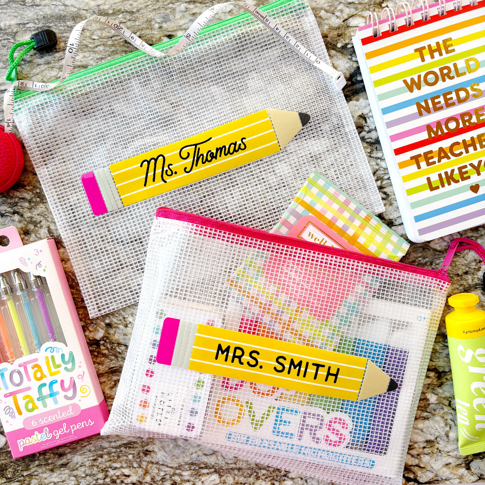 Personalized Teacher Mesh Pouch