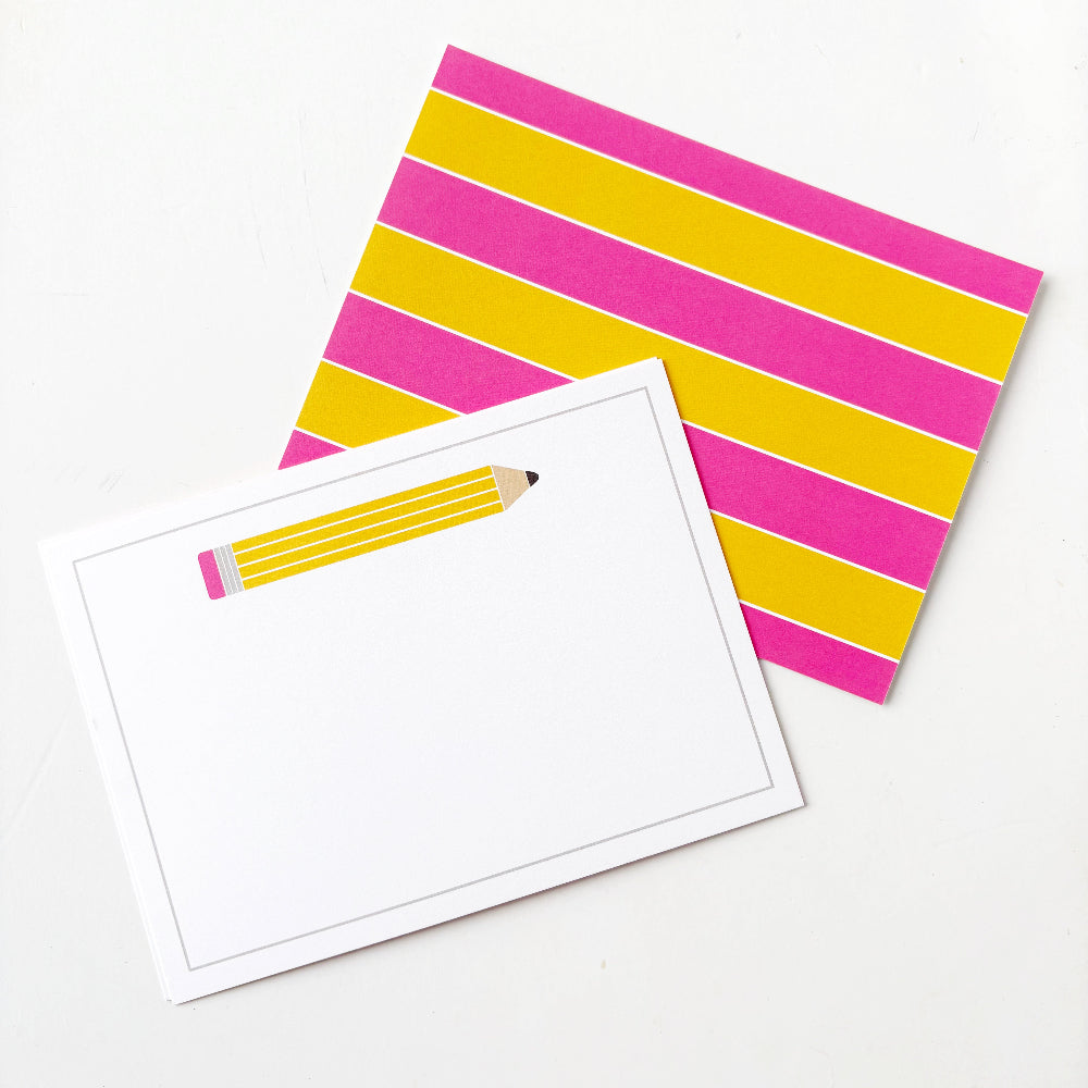 Pencil Stationery A6 Flat Card Set