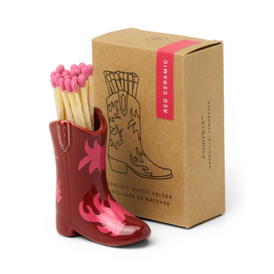 Ceramic Cowboy Boot w/ Matches