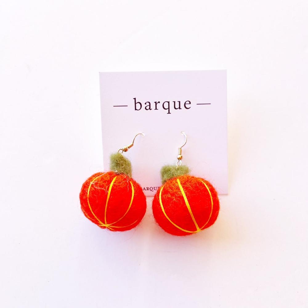 Pumpkin Felt Drop Earrings