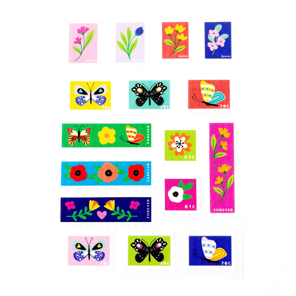 Floral & Butterfly Stamp Heat Transfer Sheet