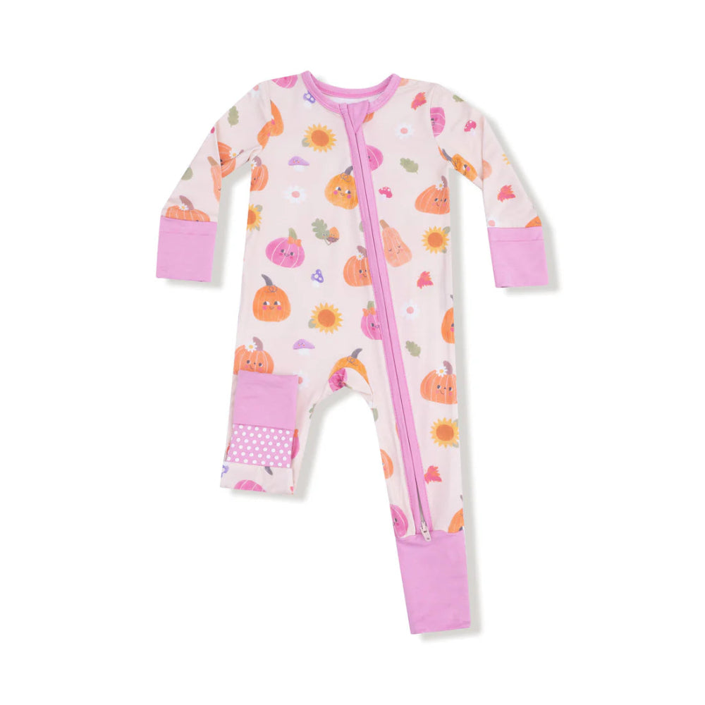 Autumn Pumpkins Zipper Romper