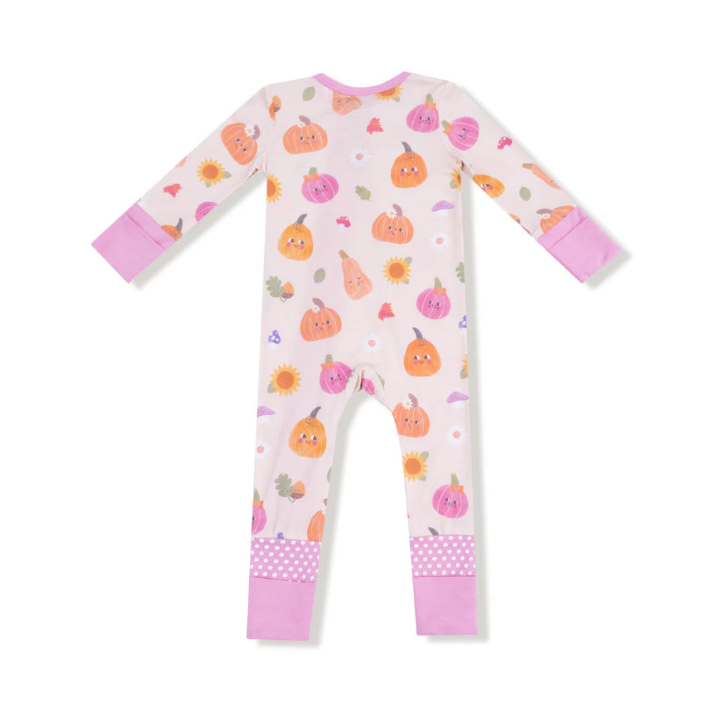 Autumn Pumpkins Zipper Romper