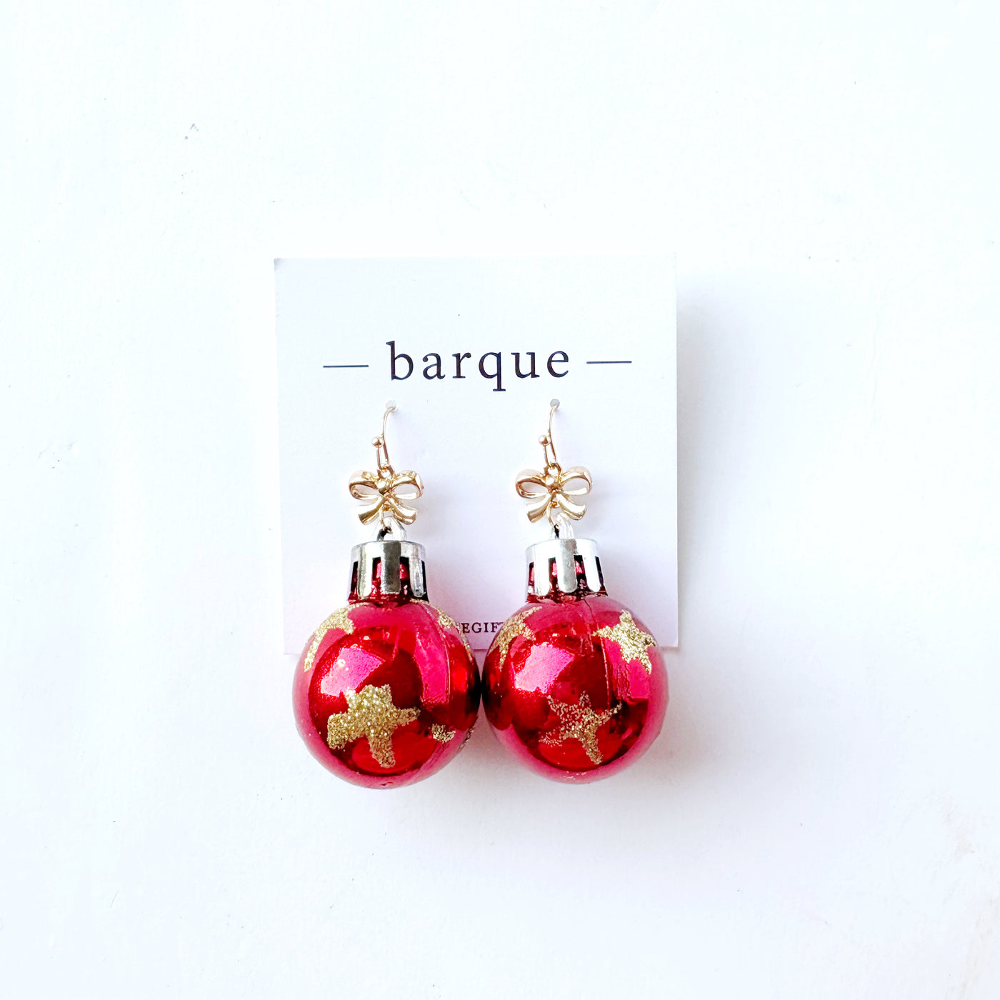 Holiday Ornament Glitter Ball Earrings