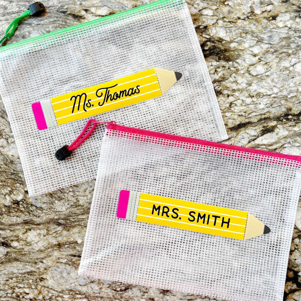 Personalized Teacher Mesh Pouch