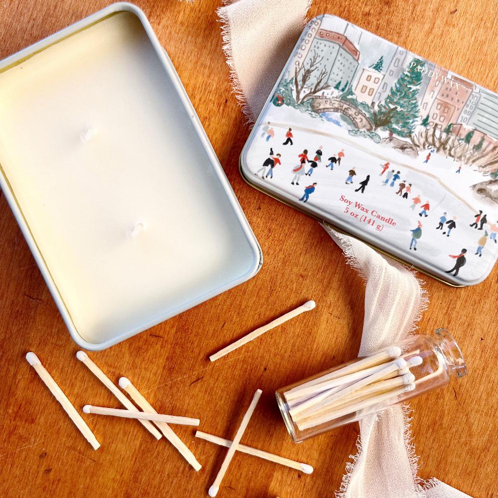 Mistletoe & Mint Candle Tin w/Mini Matches
