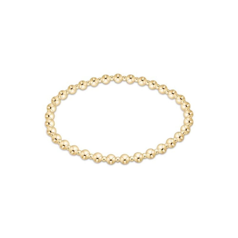 Classic Grateful Pattern 4mm Bead Bracelet - Gold