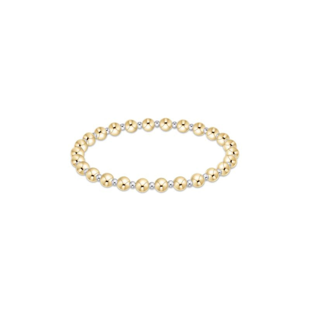 Classic Grateful Pattern 5mm Bead Bracelet - Mixed Metal