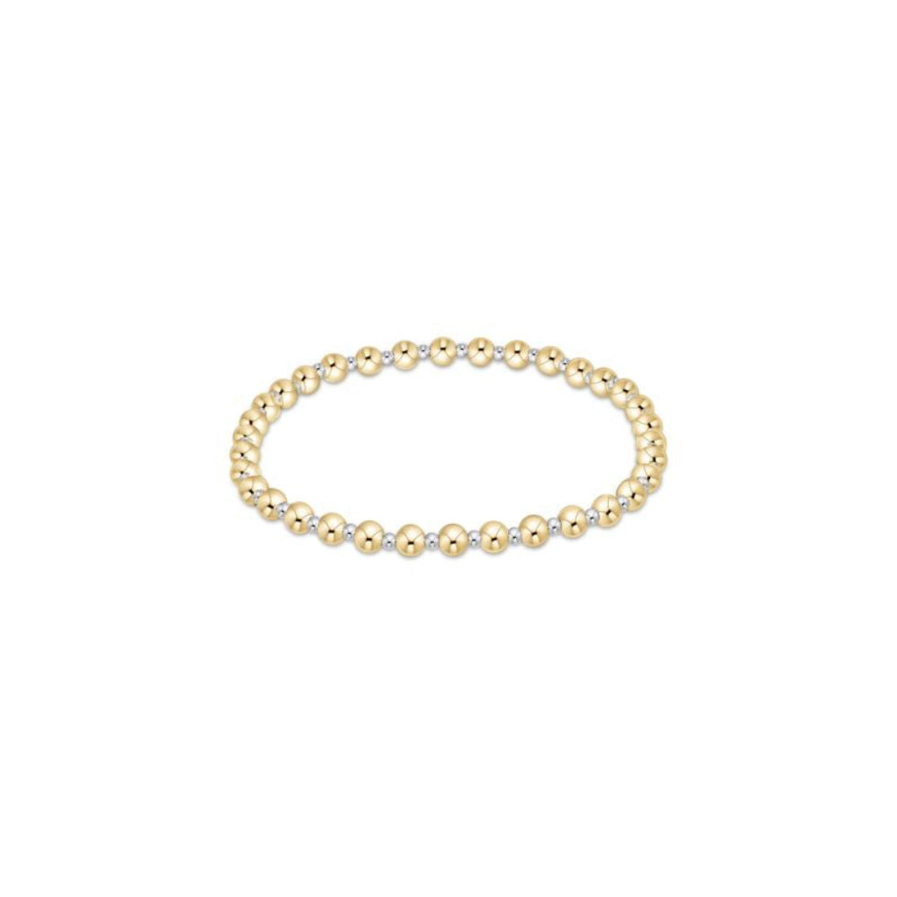 Classic Grateful Pattern 4mm Bead Bracelet - Mixed Metal