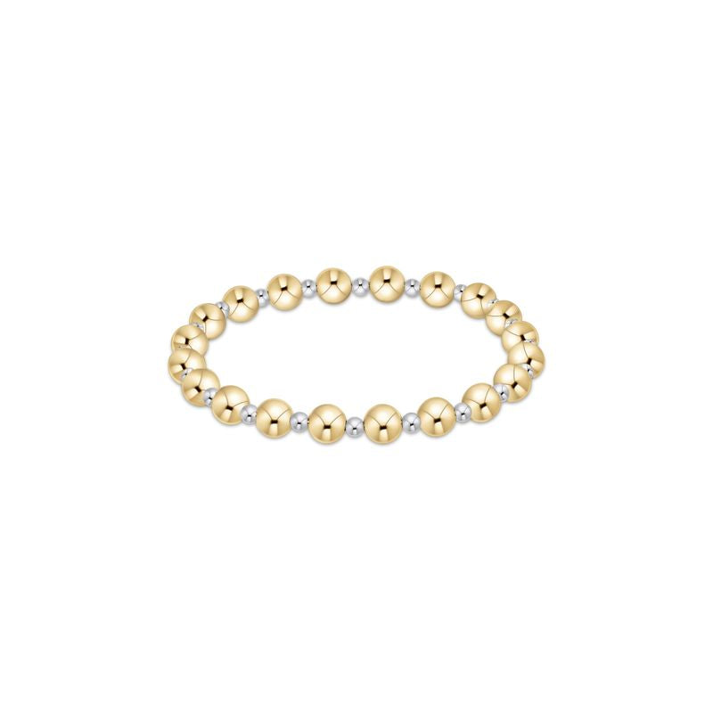 Classic Grateful Pattern 6mm Bead Bracelet - Mixed Metal