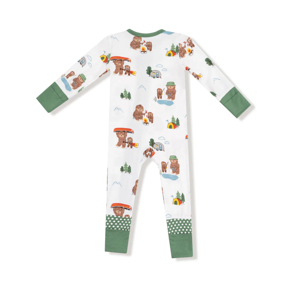 Bigfoot Camping Zipper Romper