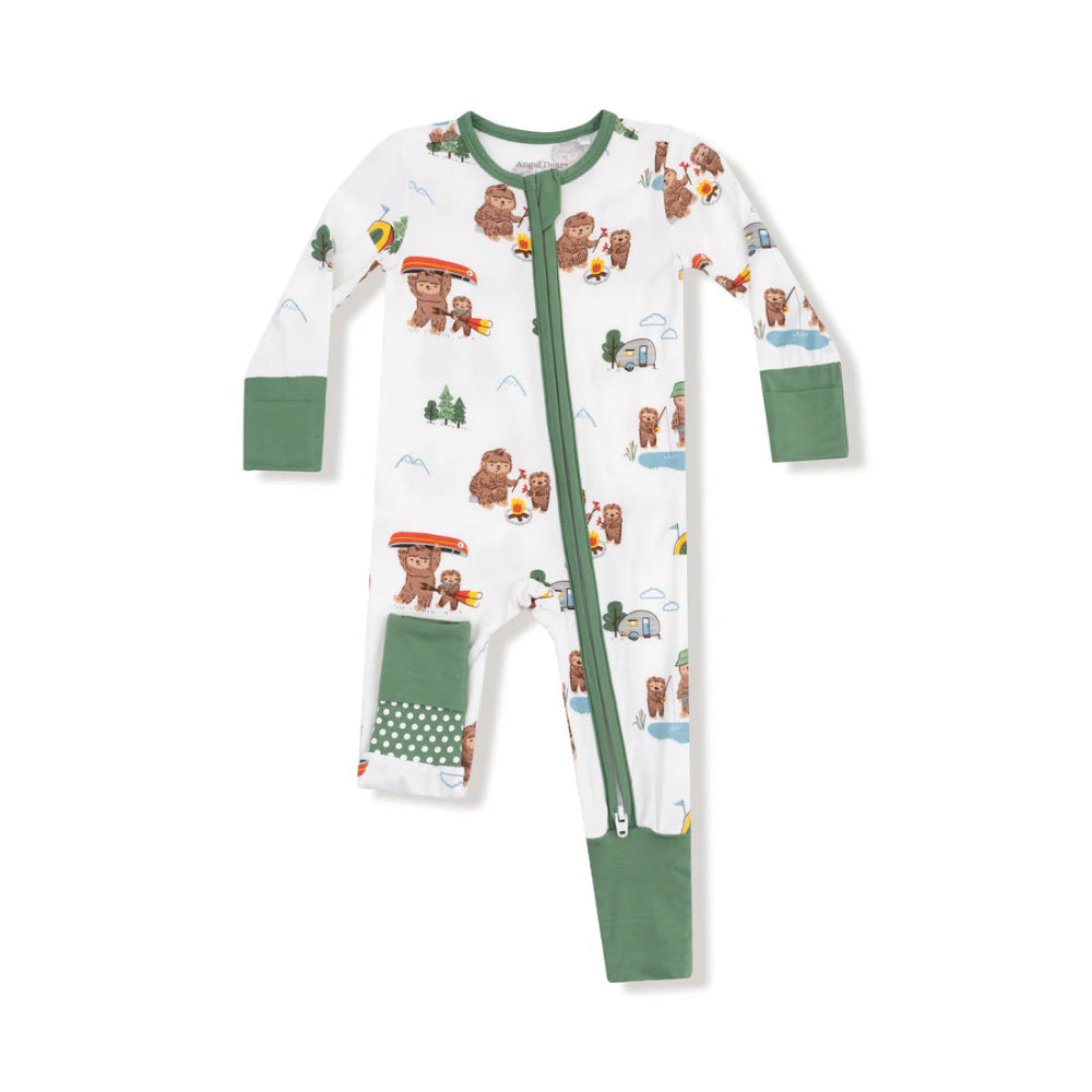 Bigfoot Camping Zipper Romper