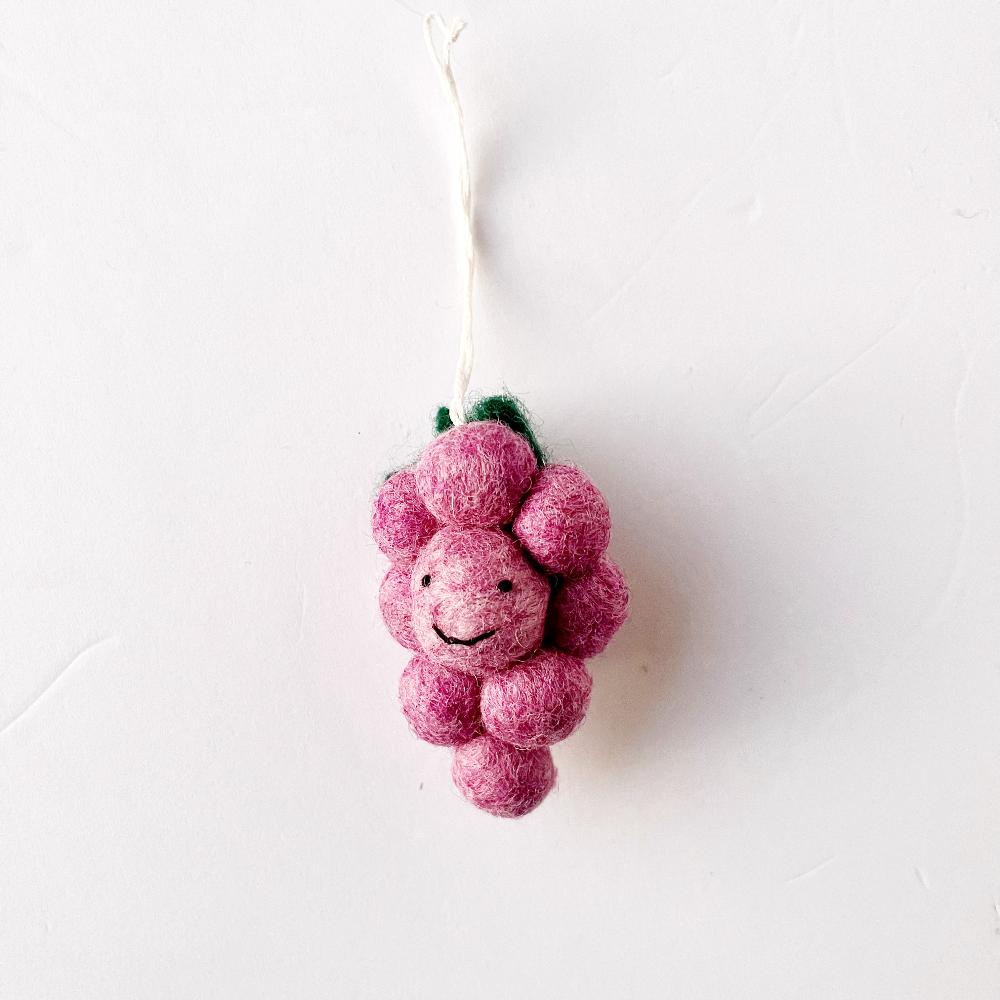 Felted Grape Ornament