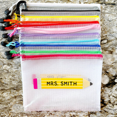 Personalized Teacher Mesh Pouch Luxe Gift Set